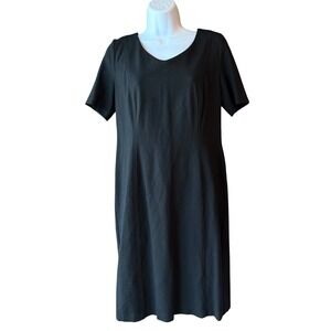 Talbots Black Sheath Dress‎ Size 6P Midi